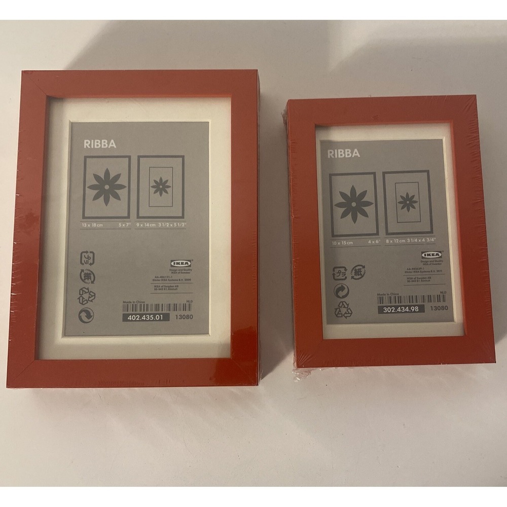 Two Ikea Ribba for  5'' x 7" & 4'' x 6'' photos/pictures - red Frames